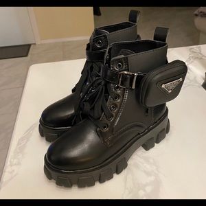 black leather lug boots for Chelsea